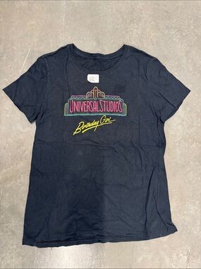 Universal Black "Universal Studios" Logo Neon Graphic Tee Size S